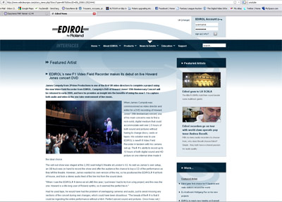 Edirol's web page